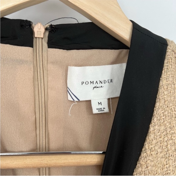 Tan Coco Tweed Bow Dress POMANDER PLACE medium - Picture 8 of 16